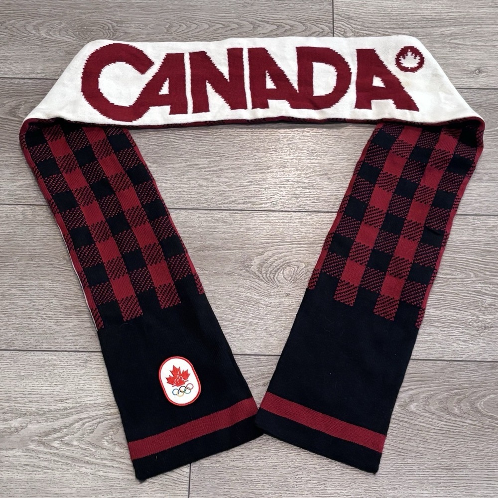 Hudson's Bay Canada Olympics Red Plaid Scarf Winter